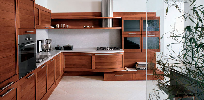 در سبک ترانزیشنال می‌توانید از کابینت چوبی در آشپزخانه خود استفاده کنید تا سبکی از طراحی سنتی را داشته باشید