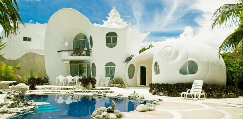 خانه صدف دریایی در مکزیک از شگفت انگیز ترین خانه های جهان